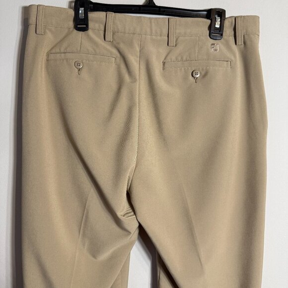 FootJoy Flat Front Chino Golf Pants Men's 36x32 Tan Performance Preppy Stretch - Picture 7 of 12